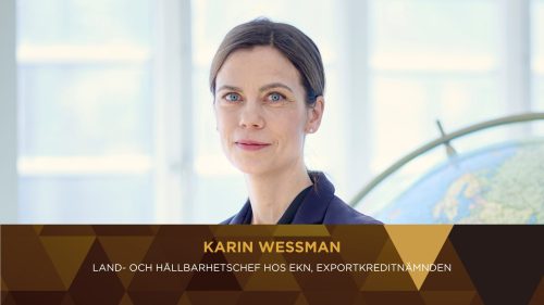 Karin Wessman, Country and Sustainability Manager at EKN, the Swedish Export Credit Agency will speak at Bünsow Business Growth Forum!